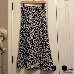 Floral Midi Slit Skirt